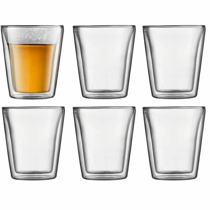 Glassæt Bodum 200 ml Gennemsigtig Borosilikatglas Glat 6 Dele (6 enheder)