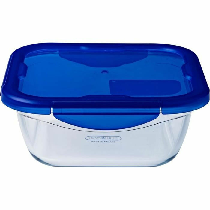 Mad Bevarelse Container Pyrex Blå Gennemsigtig 800 ml (2 enheder)