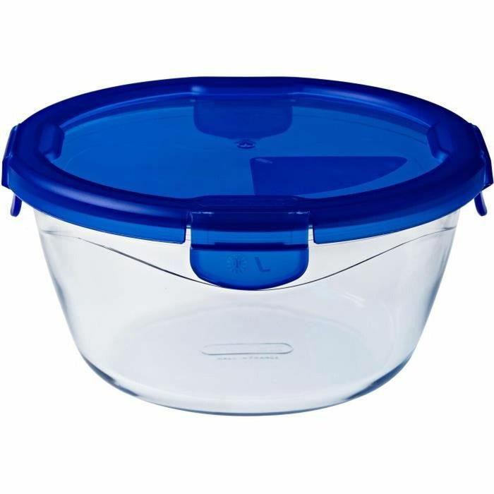 Mad Bevarelse Container Pyrex Blå Gennemsigtig Cirkulær 1,6 L (6 Dele)