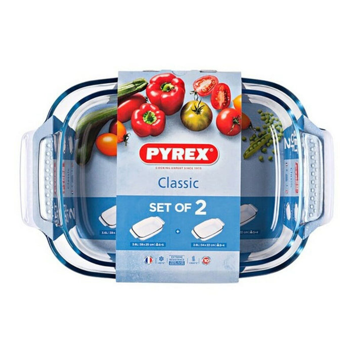 Sæt med ovnfaste fade Pyrex Classic Borosilikatglas (2 pcs)