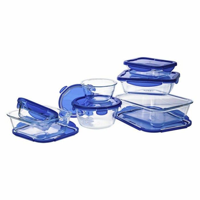 Madkassesæt Pyrex Cook & Go Blå Gennemsigtig