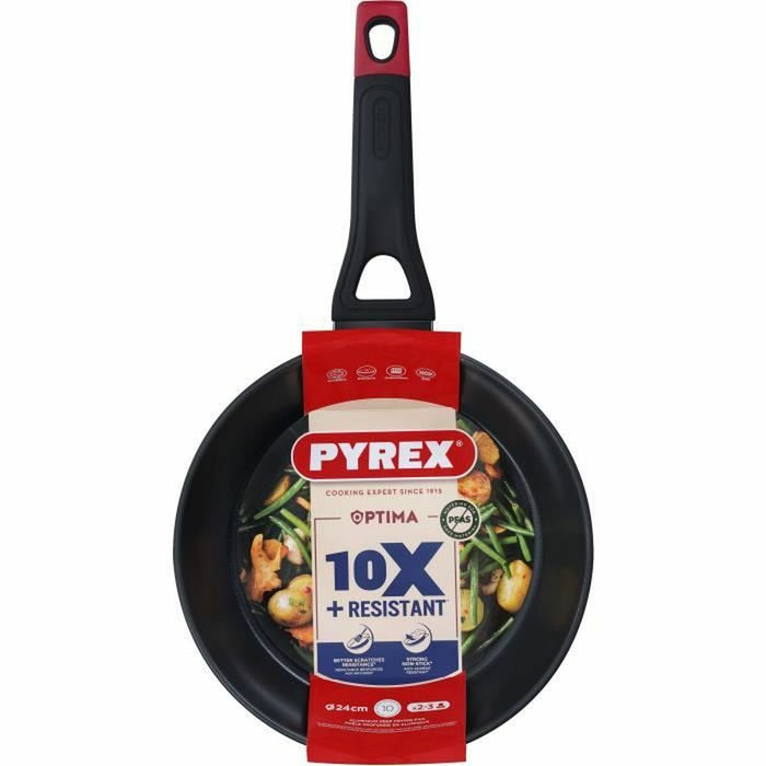 Stegepande Pyrex Sort Rød Aluminium
