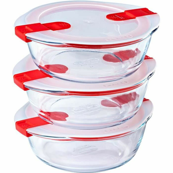 Mad Bevarelse Container Pyrex Cook & Heat 1,1 L Gennemsigtig 3 Dele