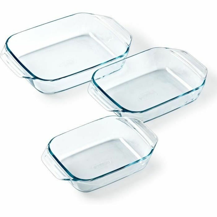 Sæt med ovnfaste fade Pyrex Gennemsigtig 3 Dele