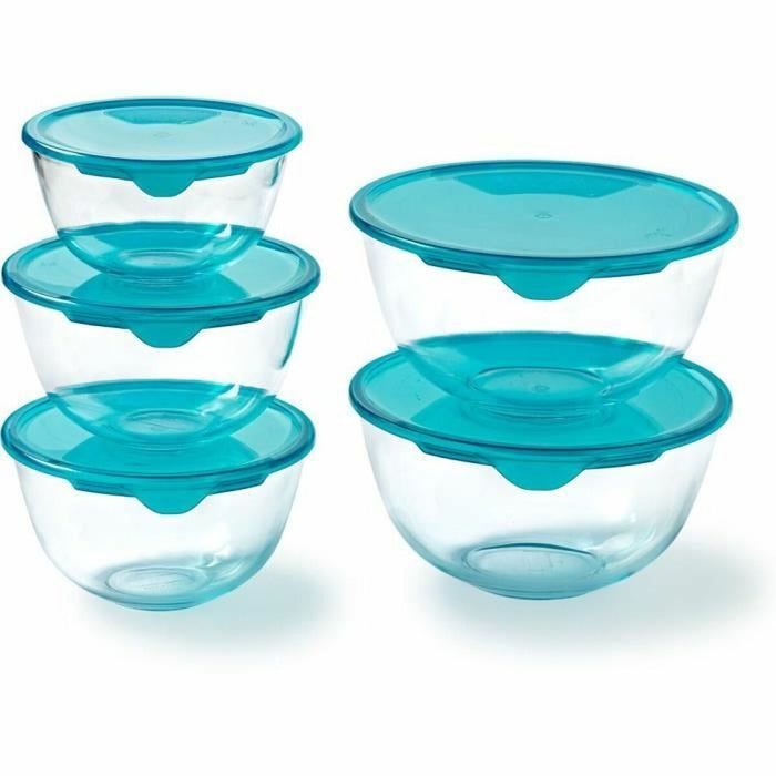 Madkassesæt Pyrex Gennemsigtig Turkisblå 5 Dele