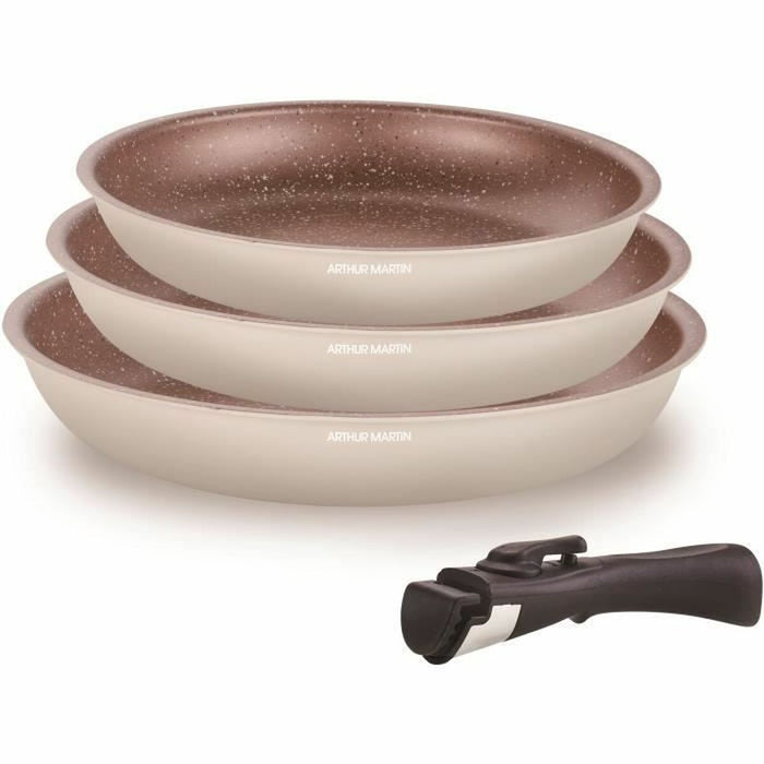 Sæt stegepander Arthur Martin Flødefarvet Aluminium Ø 24 cm Ø 20 cm Ø 28 cm (3 enheder)
