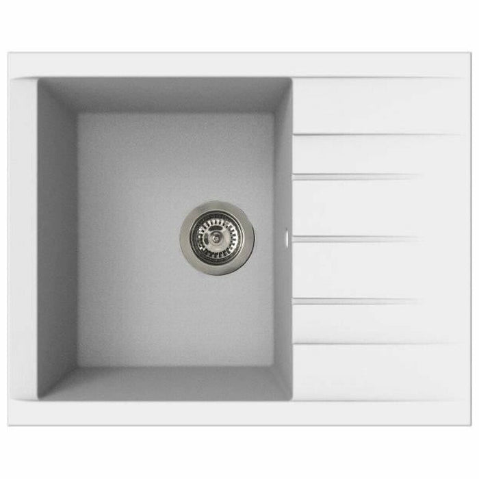 Vask med et rum og drypbakke Stradour 1C XS Hvid