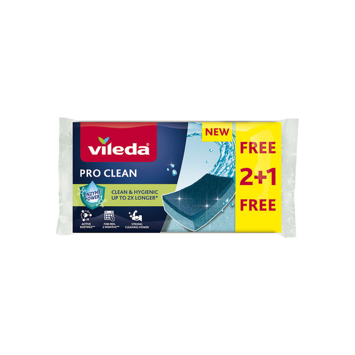 Svamp Vileda fce pro clean 2+1 Blå Skum (3 Dele)