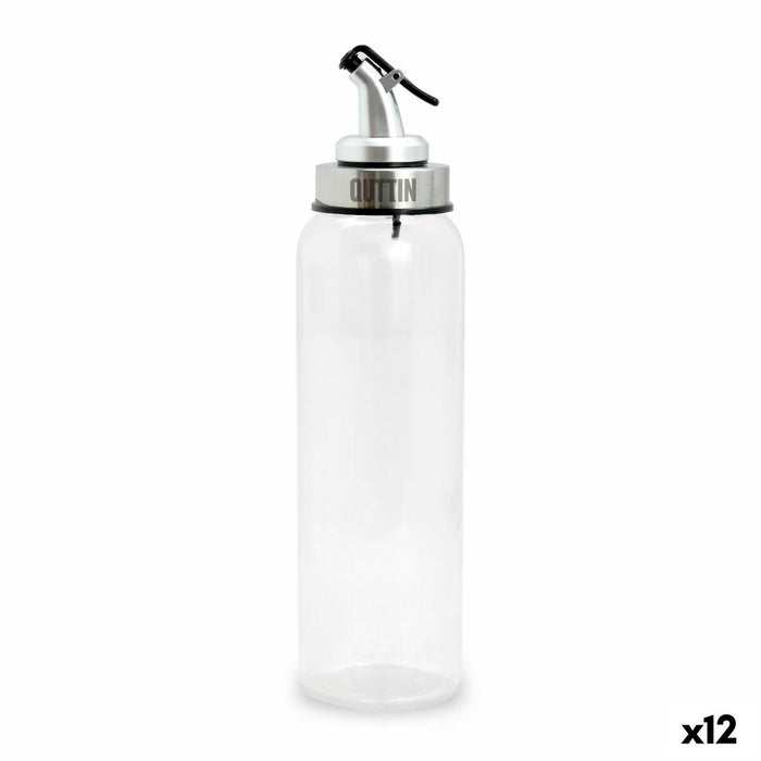 Flakon Quttin Gennemsigtig Sølvfarvet Glas 0,5 L 6 x 6 x 26 cm (12 enheder)