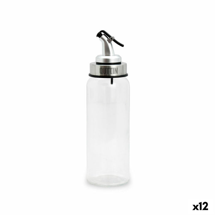 Flakon Quttin Gennemsigtig Sølvfarvet Glas 5,5 x 5,5 x 20,5 cm (12 enheder)