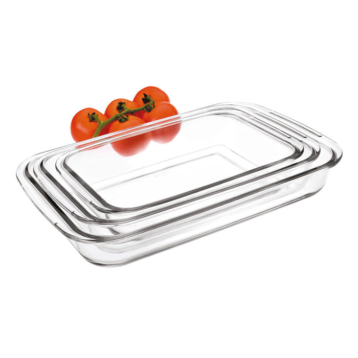 Bageplade Ibili 34,5 X 20,5 X 5 CM 39,3 X 23,6 X 5 CM 29,5 X 17,5 X 5 CM Gennemsigtig Metal Plastik 1 L 3 enheder (3 Dele)