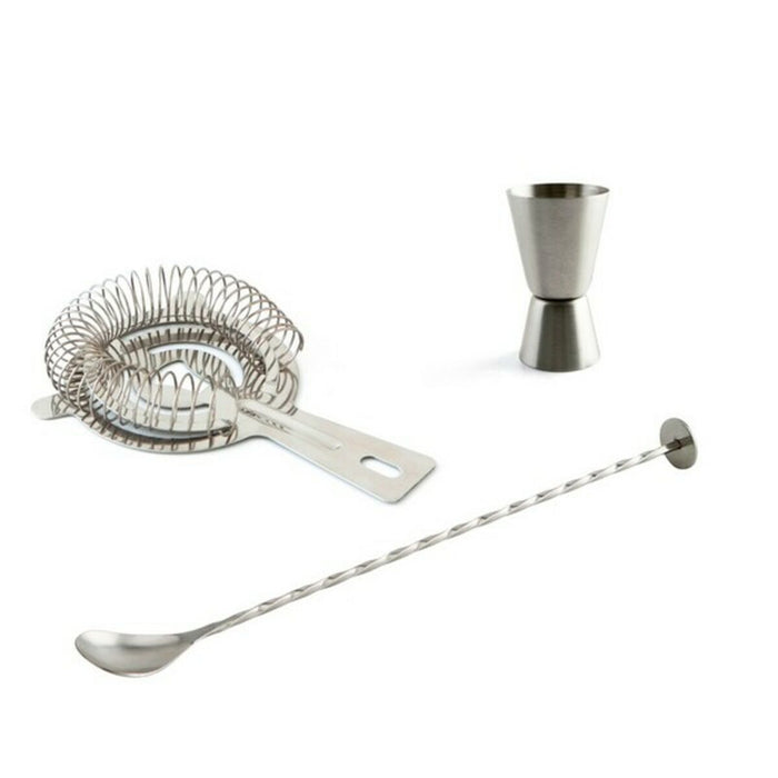 Sæt med strainer, rørepind og målebære i rustfrit stål (3 stk)