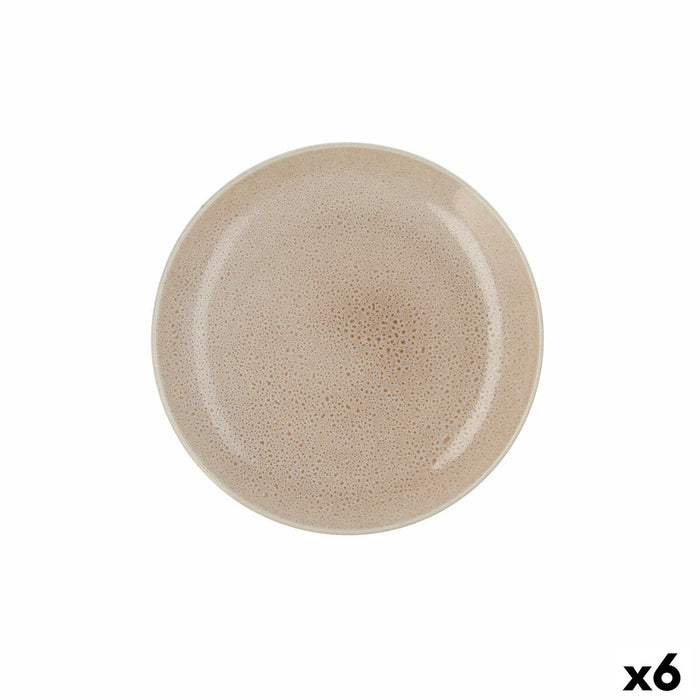 Plosek krožnik Ariane Porous Keramik Beige Ø 27 cm (6 enheder)