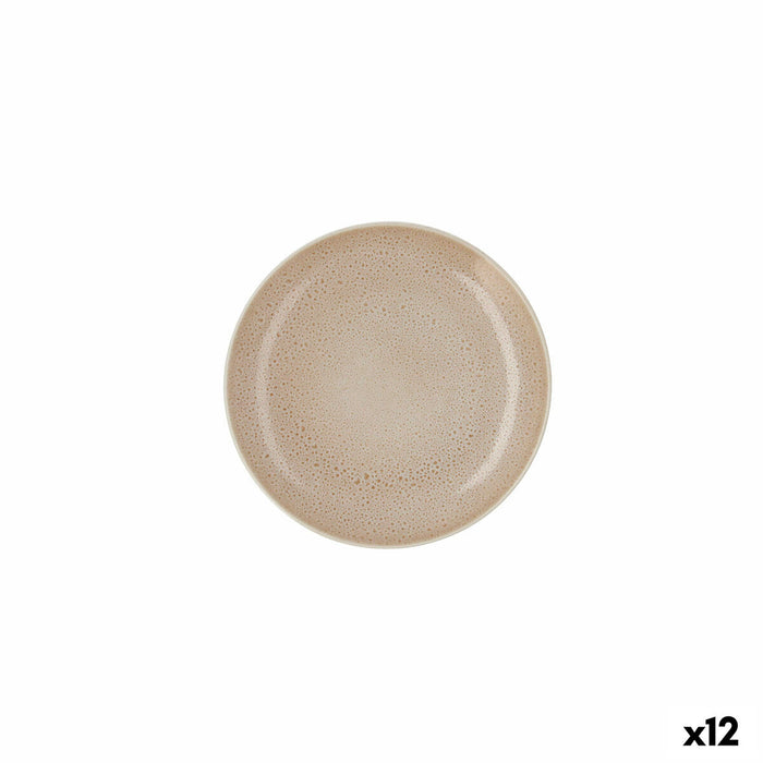 Plosek krožnik Ariane Porous Keramik Beige Ø 21 cm (12 enheder)