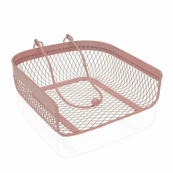 Servietholder Versa Pink Metal (20 x 6,8 x 18,5 cm)
