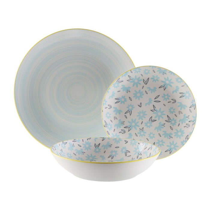 Spisestel Versa BREEZE  Blå Porcelæn 18 Dele