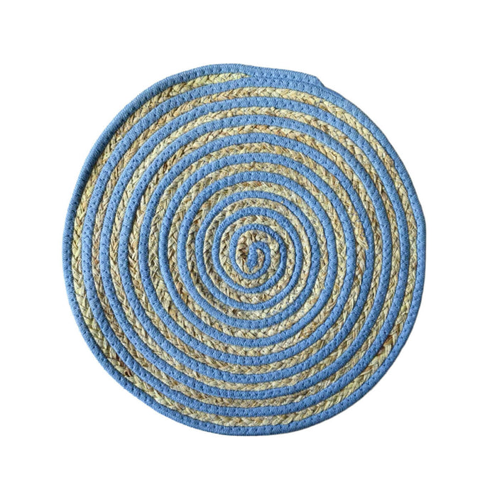 Dækkeserviet Versa Blå Polyester Bomuld 38 x 1 x 38 cm