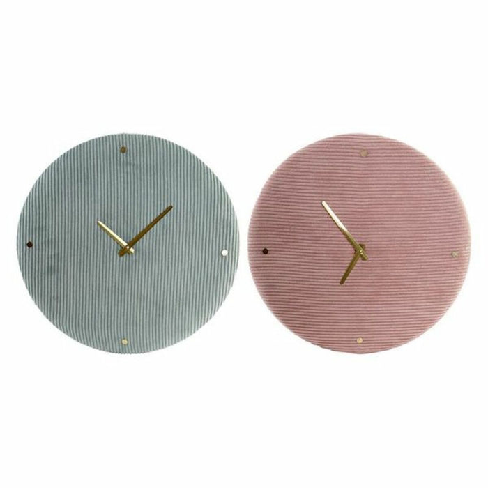 Vægur DKD Home Decor Grøn Pink 40,5 x 5,5 x 40,5 cm (2 enheder)