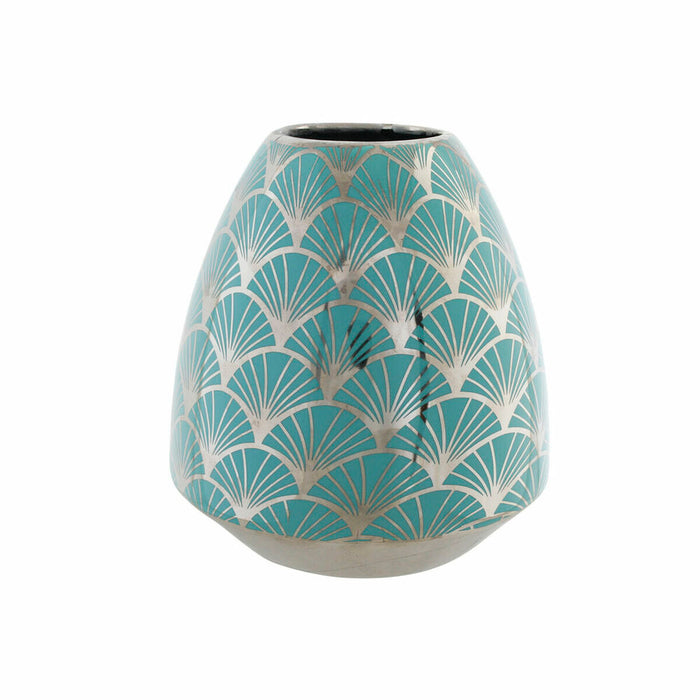 Vase DKD Home Decor Porcelæn Turkisblå Orientalsk Chromsalt 16 x 16 x 18 cm