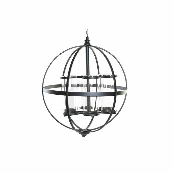 Lyseholder DKD Home Decor Sort Metal Krystal (60 x 60 x 73 cm)