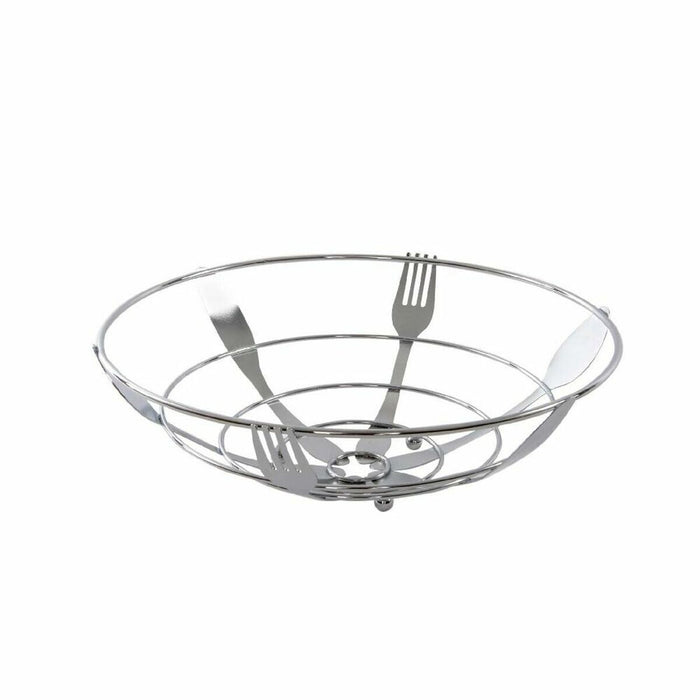 Frugtskål DKD Home Decor Sølvfarvet Metal Plastik