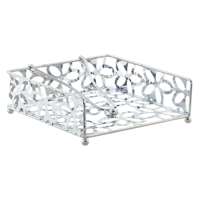 Servietholder DKD Home Decor Margarita Sølvfarvet Metal Plastik 18 x 19 x 6 cm