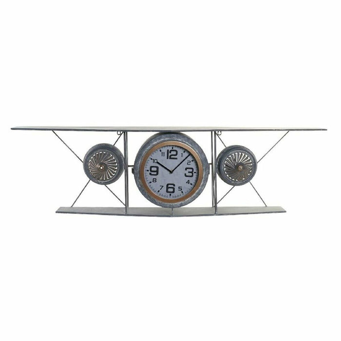Vægur DKD Home Decor Krystal Jern Fly Træ MDF Mørkegrå (120 x 21 x 33.5 cm)