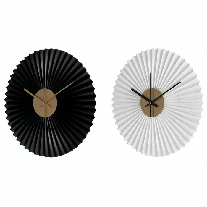 Vægur DKD Home Decor Hvid Sort Hvid/Sort Jern Plastik Moderne 30 x 4 x 30 cm (2 enheder)
