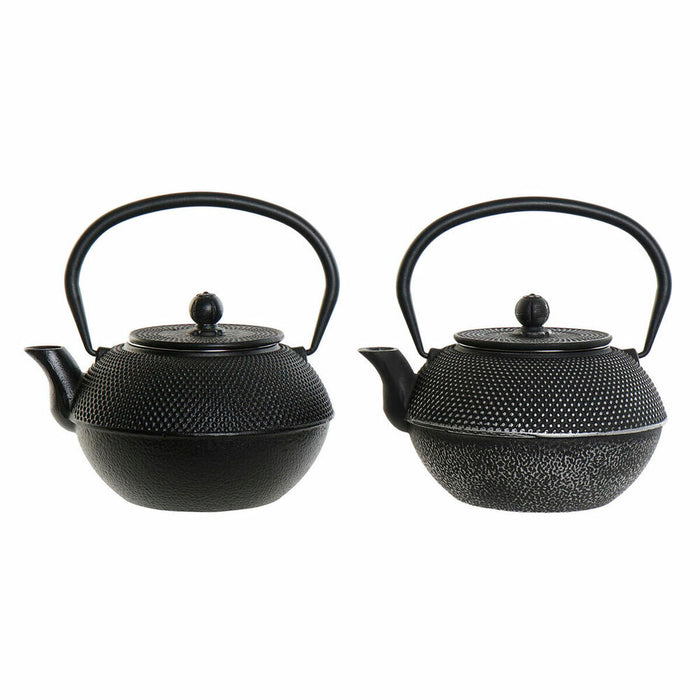 Tekande DKD Home Decor Sort Sølv Jern (18.5 x 16 x 17 cm) (2 pcs) (1200 ml)