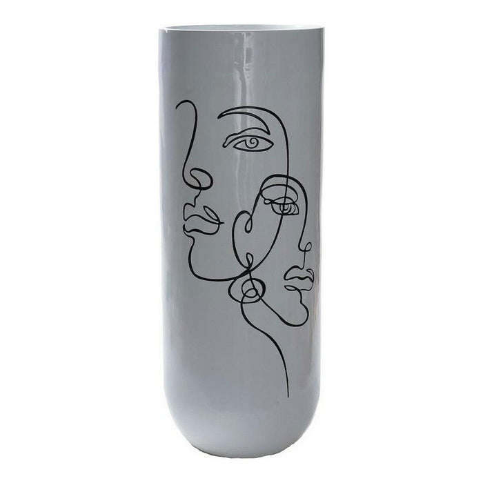 Vase DKD Home Decor Abstrakt Hvid Harpiks Moderne (35 x 35 x 90 cm)