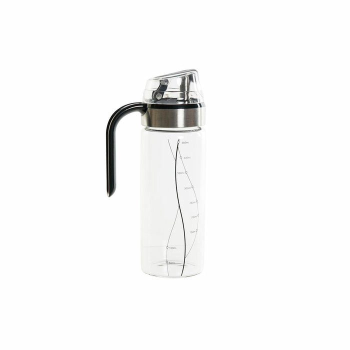 Flakon DKD Home Decor Sort Gennemsigtig Rustfrit stål Borosilikatglas 450 ml