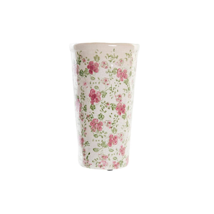 Vase DKD Home Decor Hvid Grøn Rødbrun Stentøj Shabby Chic (14 x 14 x 25 cm)