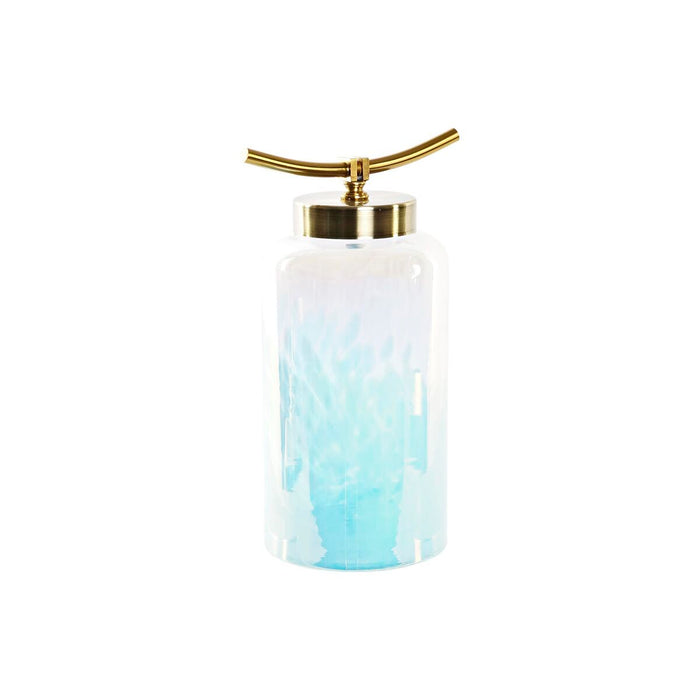 Vase DKD Home Decor Blå Gylden Metal Krystal Middelhavet 19 x 15 x 33 cm