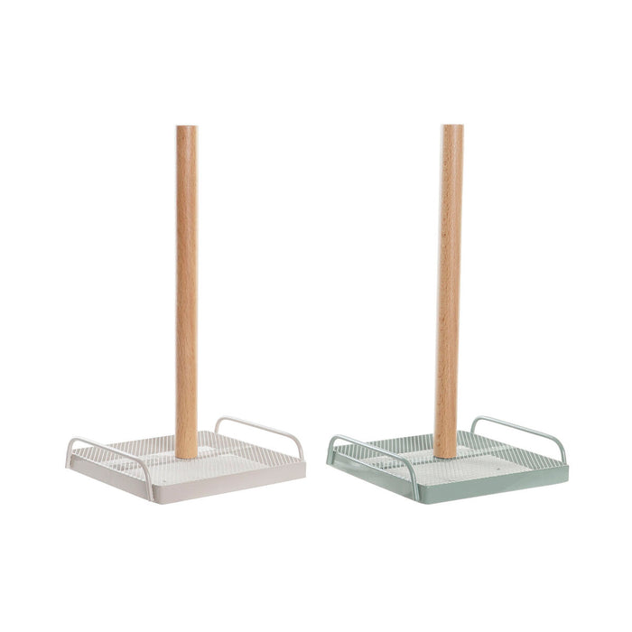 Køkkenrulleholder DKD Home Decor Beige Metal Mint Fyrretræ (16 x 15 x 29,5 cm) (2 enheder)
