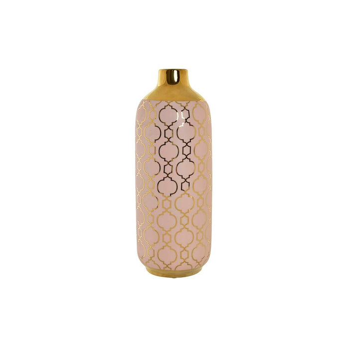 Vase DKD Home Decor Porcelæn Pink Gylden Orientalsk (15 x 15 x 41,5 cm)