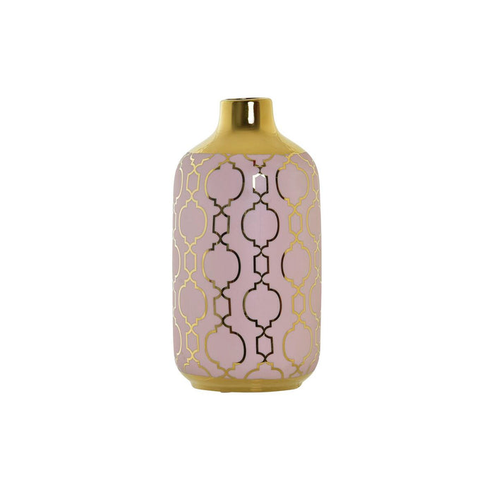 Vase DKD Home Decor Pink Gylden Porcelæn Orientalsk Chromsalt 13 x 13 x 26 cm