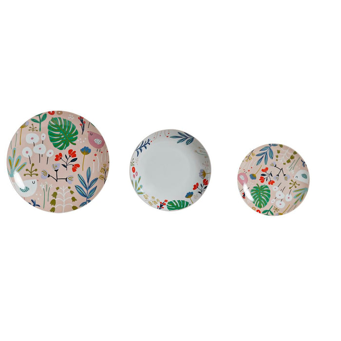 Madlavningssæt DKD Home Decor Multifarvet Cvetlice Porcelæn (18 pcs)