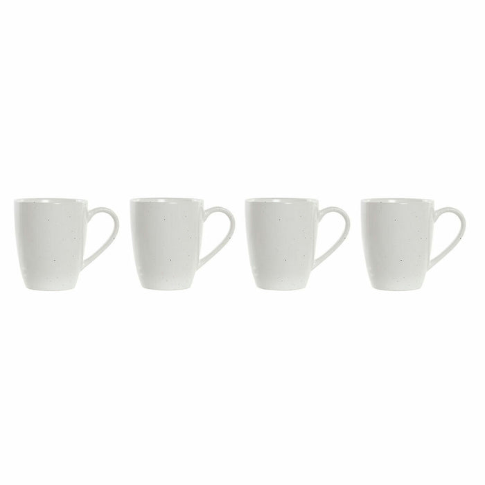 4 Dele krussæt DKD Home Decor Natur Gummitræ Hvid 300 ml Stentøj