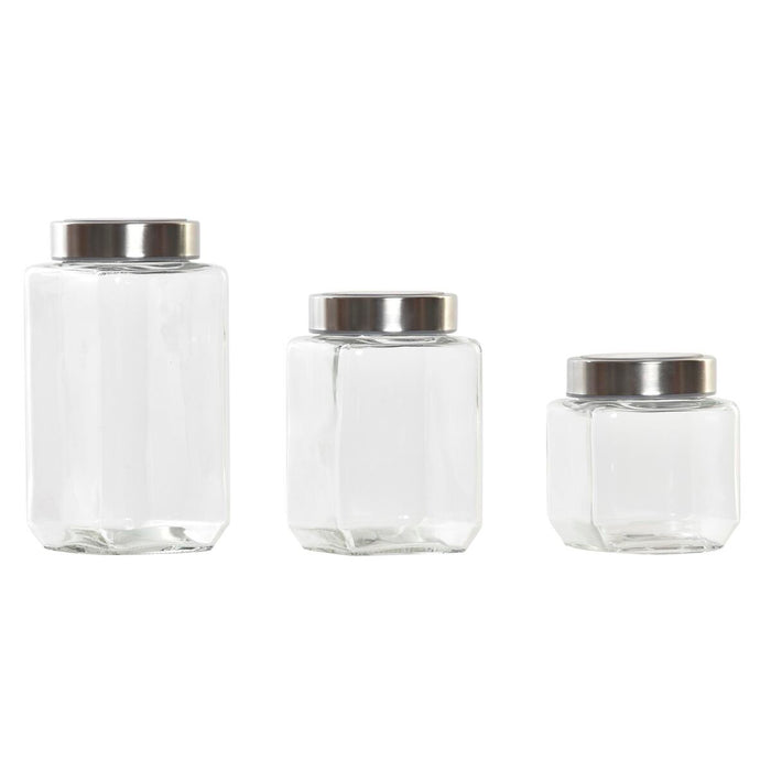 Sæt med 3 Dåser DKD Home Decor 750 ml 8,5 x 8,5 x 18 cm
