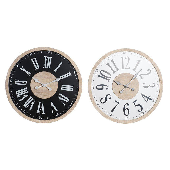 Vægur DKD Home Decor Sort MDF Hvid (60 x 4,5 x 60 cm)