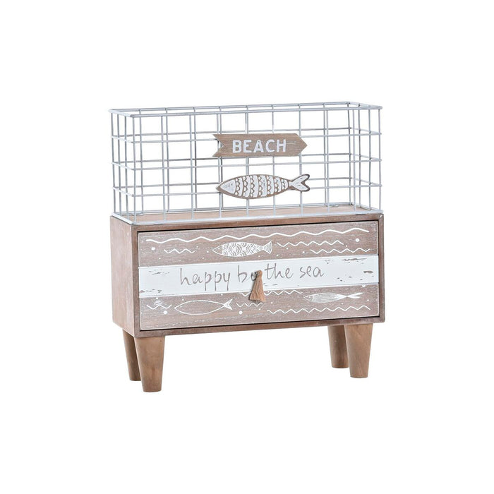 Mortersæt DKD Home Decor Fisk 26,5 x 10,5 x 28,5 cm Metal Træ