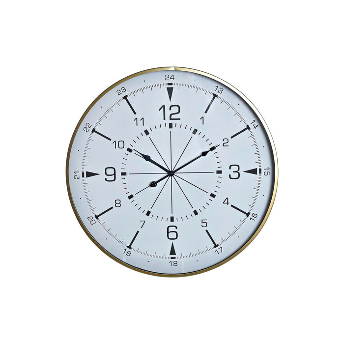 Vægur DKD Home Decor Krystal Gylden Metal Hvid Kompas (60 x 3 x 60 cm)