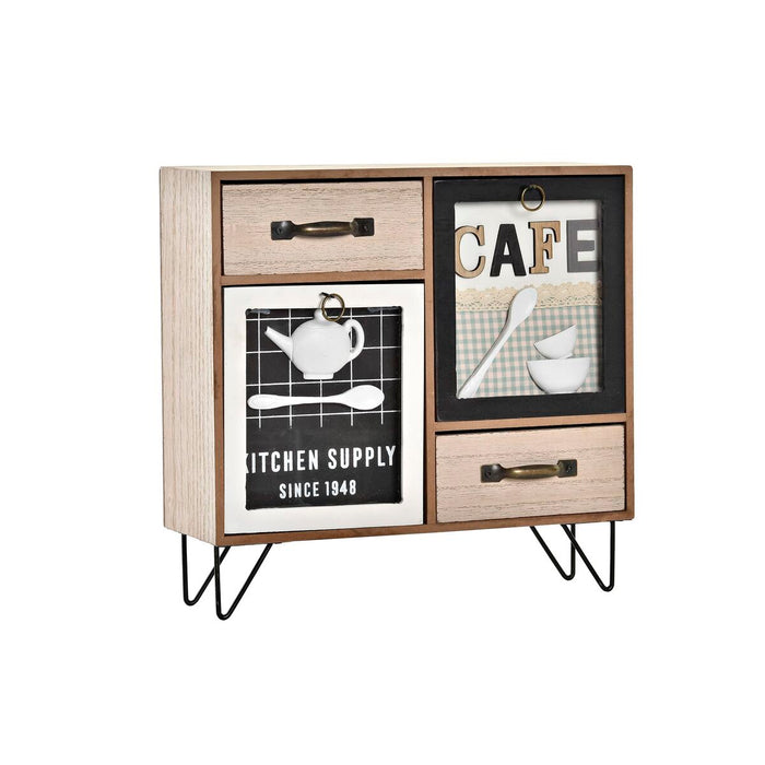 Multifunktionel organizer DKD Home Decor Metal Krystal Træ MDF 30 x 10 x 29 cm Køkken