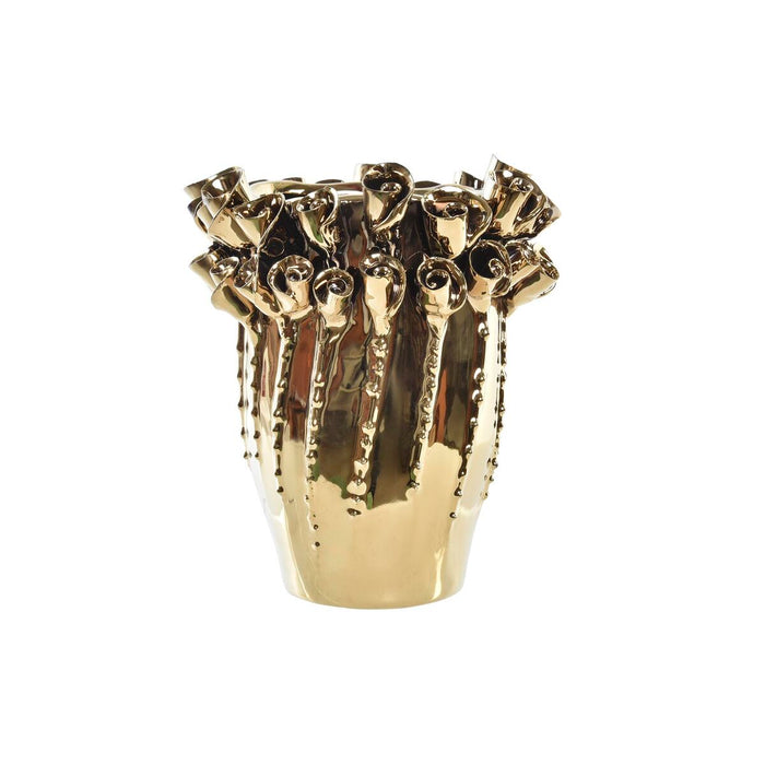 Vase DKD Home Decor Porcelæn Gylden Moderne (18 x 18 x 23 cm)