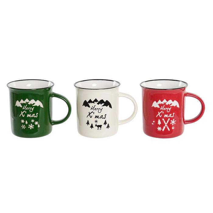 Krus DKD Home Decor Porcelæn Stentøj (330 ml) (3 enheder)