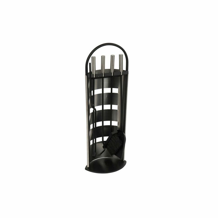 Pejseredskaber DKD Home Decor Sølvfarvet Stål 23 x 15 x 66 cm (4 Dele)