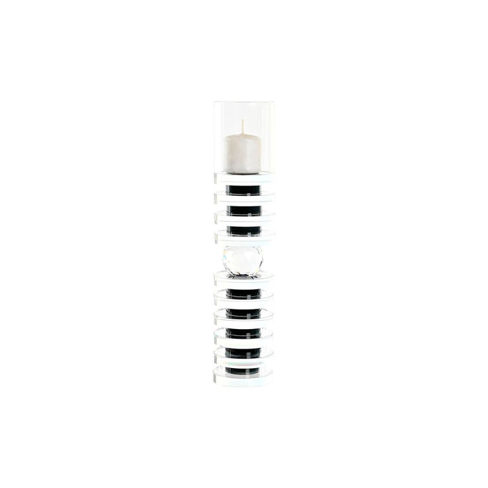 Lyseholder DKD Home Decor 6 x 6 x 28 cm Krystal Sort Gennemsigtig