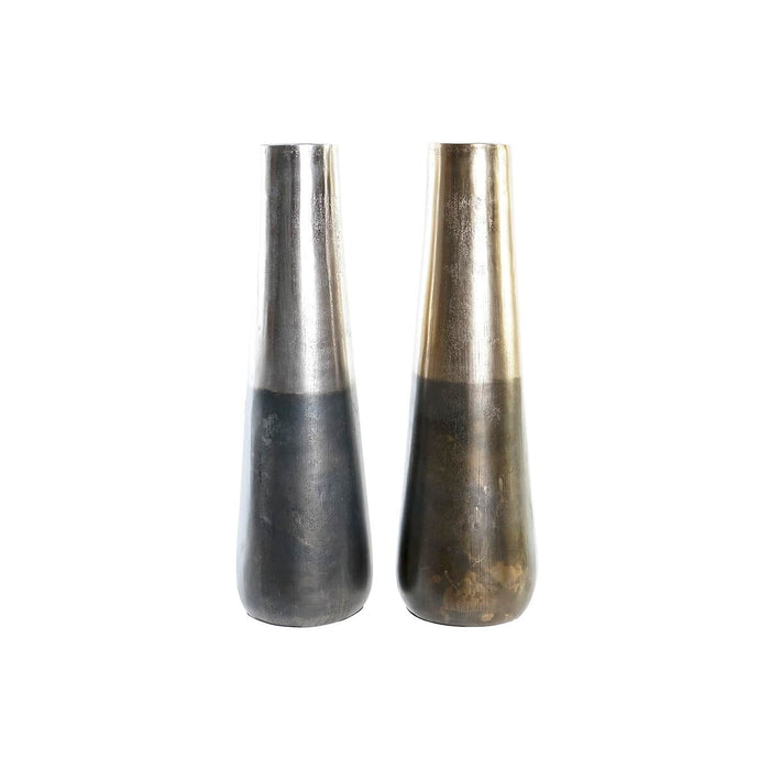 Vase DKD Home Decor 15,5 x 15,5 x 49,5 cm Aluminium Moderne (2 enheder)