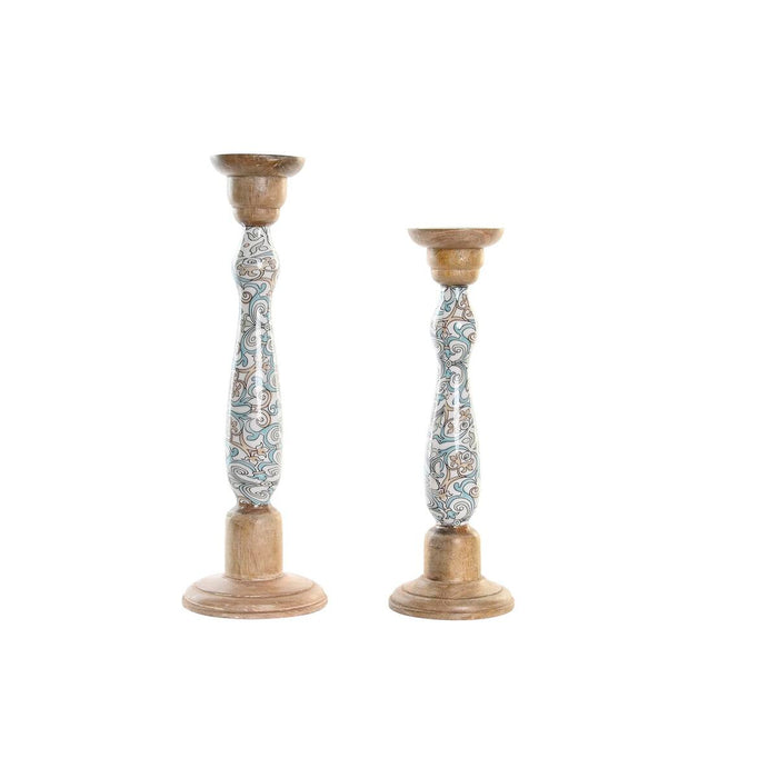 Lyseholder DKD Home Decor Metal Mangotræ (17 x 17 x 52,5 cm) (2 Dele)