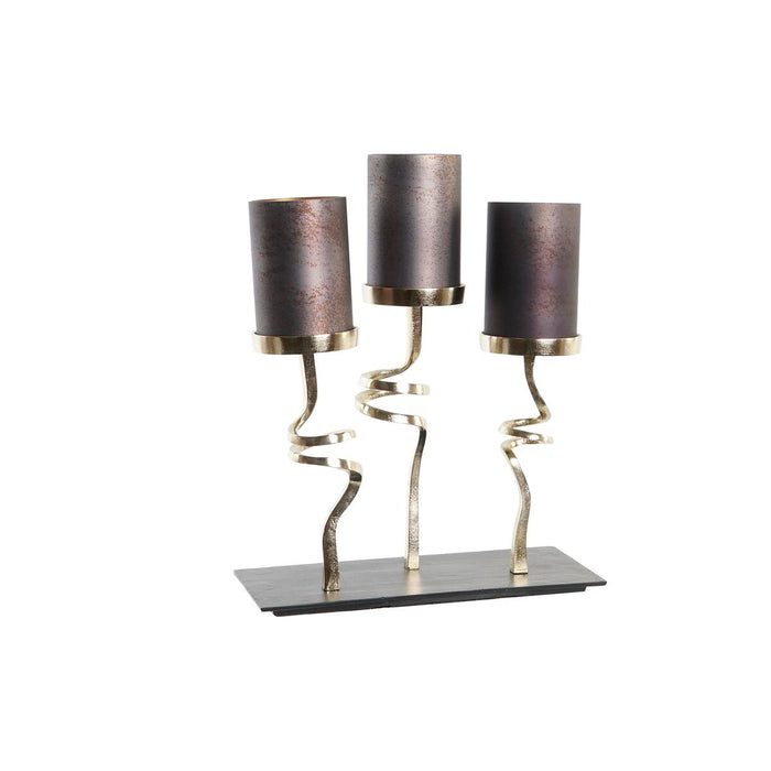 Lyseholder DKD Home Decor Krystal Aluminium (37 x 16 x 47 cm)